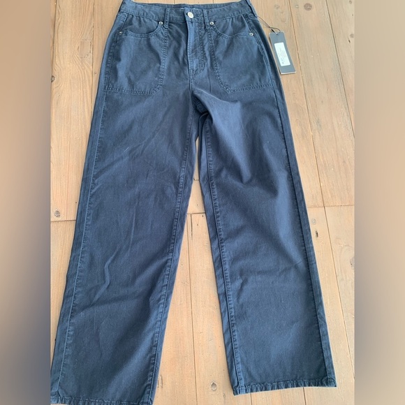 Veronica Beard Crosbie Navy Cropped Wide-Leg Pant NWT - Picture 3 of 7